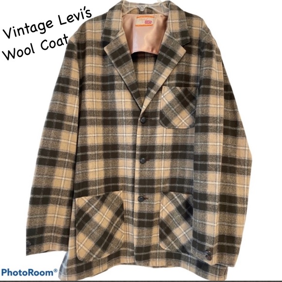 ⚠️CLOSET CLOSING⚠️ Vintage Levi’s “Big E” Plaid Wool Coat - Picture 1 of 4